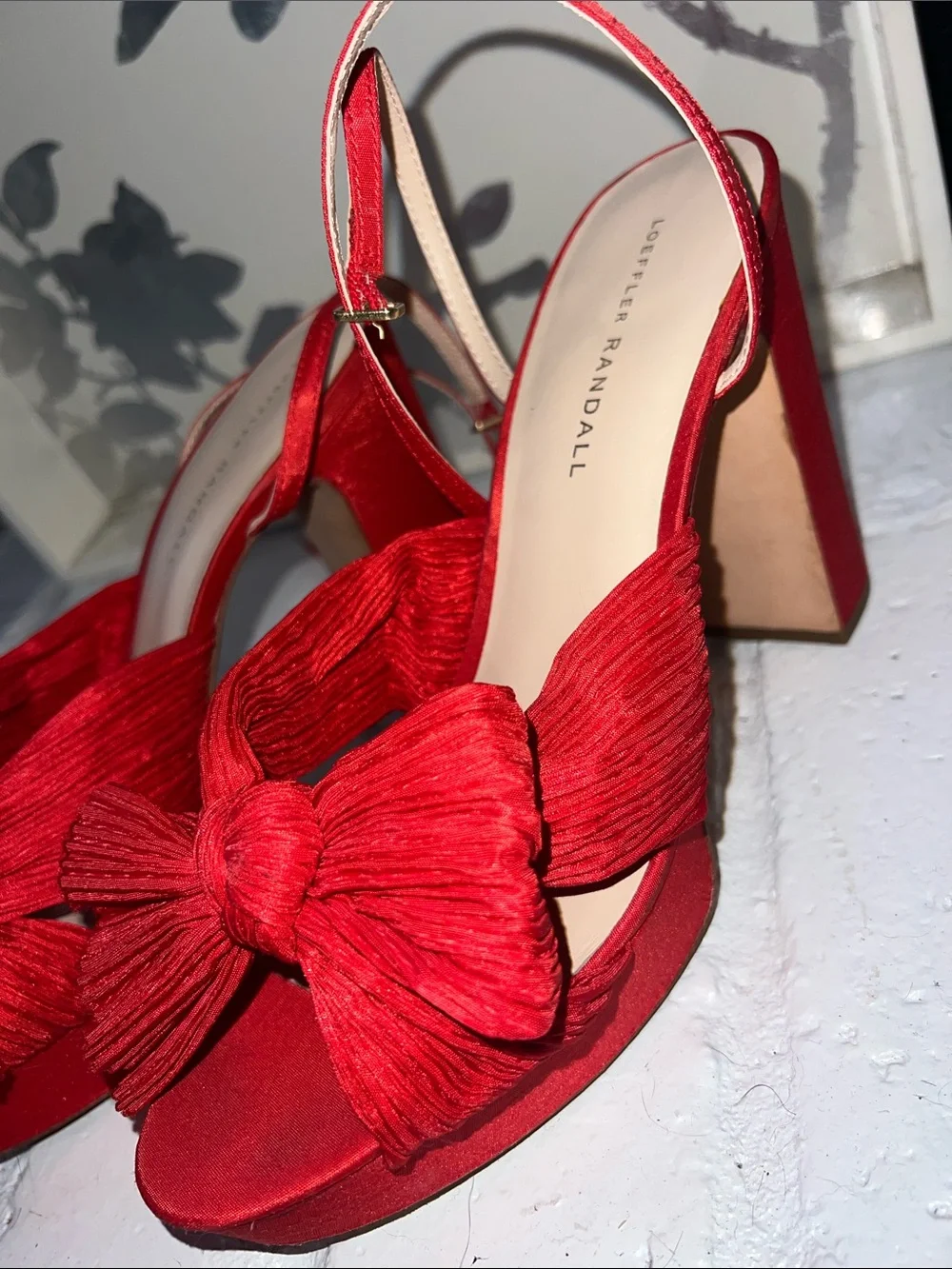 Loeffler Randall Red Platform Bow Sandals  size 9.5